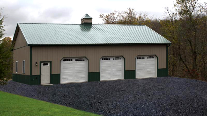 three overhead door green and brown building