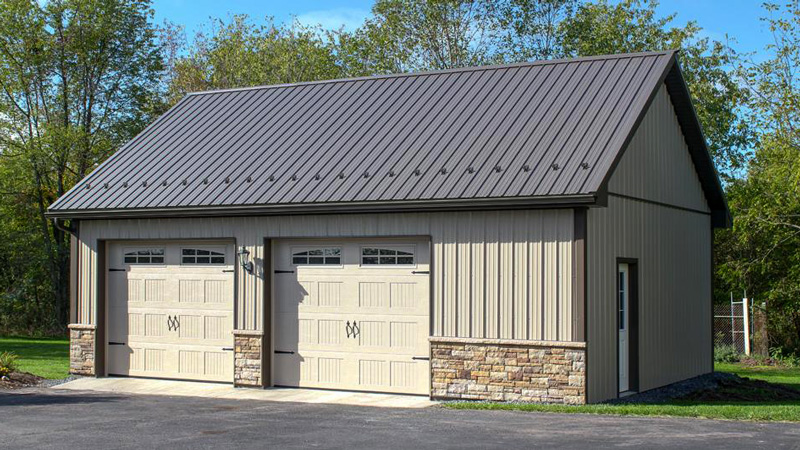 two garage door pole building