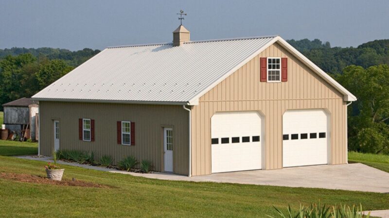 30x48 backyard pole building for storage in Pennsylvania
