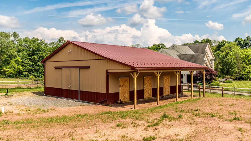 horse barn in brown