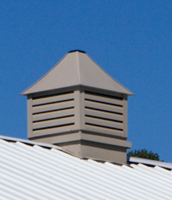 louvered cupola in clay color