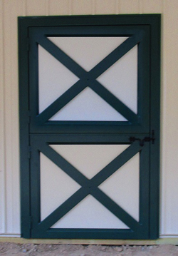 green and white dutch door without windows