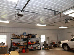 interior of garage highlighting ceiling and walls