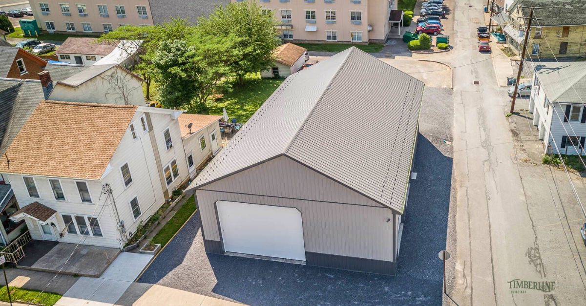 Building matching house exterior with complementary colors Building matching house exterior with complementary colors