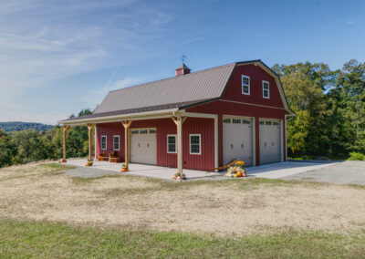 30'x48'x12'4" Pole Building 10x48 lean-to, ceiling liner, wrapped beam, exposed Y-braces