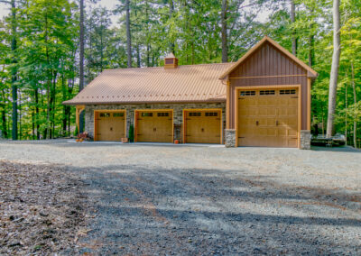 28'x40'x10' Pole Building - attached 16'x36'x14', Reverse Gable (valley) attachment for boat storage