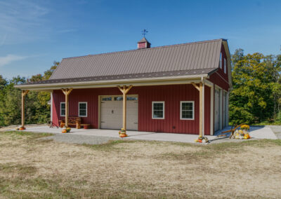 30'x48'x12'4" Pole Building 10x48 lean-to, ceiling liner, wrapped beam, exposed Y-braces