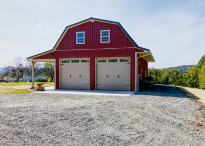 30'x48'x12'4" Pole Building 10x48 lean-to, ceiling liner, wrapped beam, exposed Y-braces