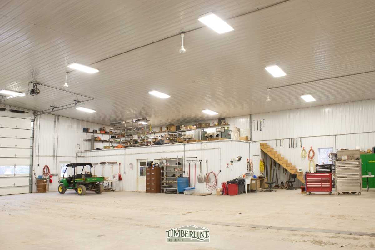 Interior of a custom garage workshop