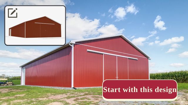 Custom pole building design users can edit and personalize online before requesting a quote