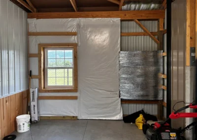 Insulated utility room inside a pole building in PA