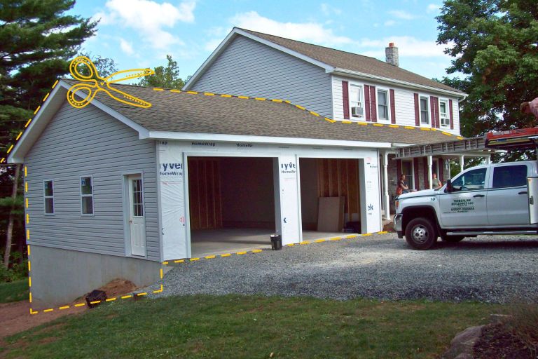 Pole building addition connected to an existing building