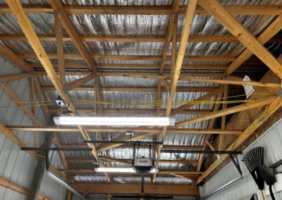 Post-frame roof structure and truss system by Timberline Buildings