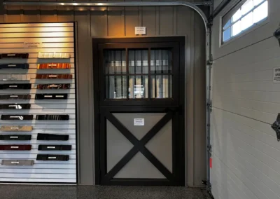 Sliding barn door inside a custom pole building