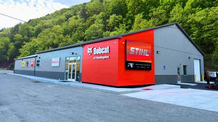 commercial pole building in Pennsylvania with branded retail facade and metal siding exterior