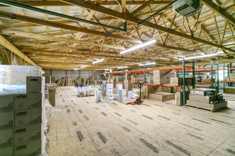 Interior framing of a large post-frame commercial structure