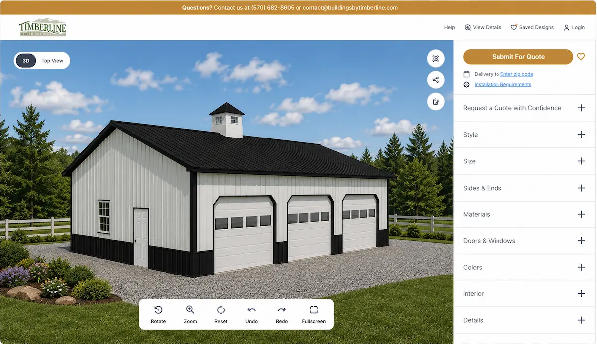 30×40 Estate-Style Garage with Cupola, Three-Car Layout & Classic Country Character